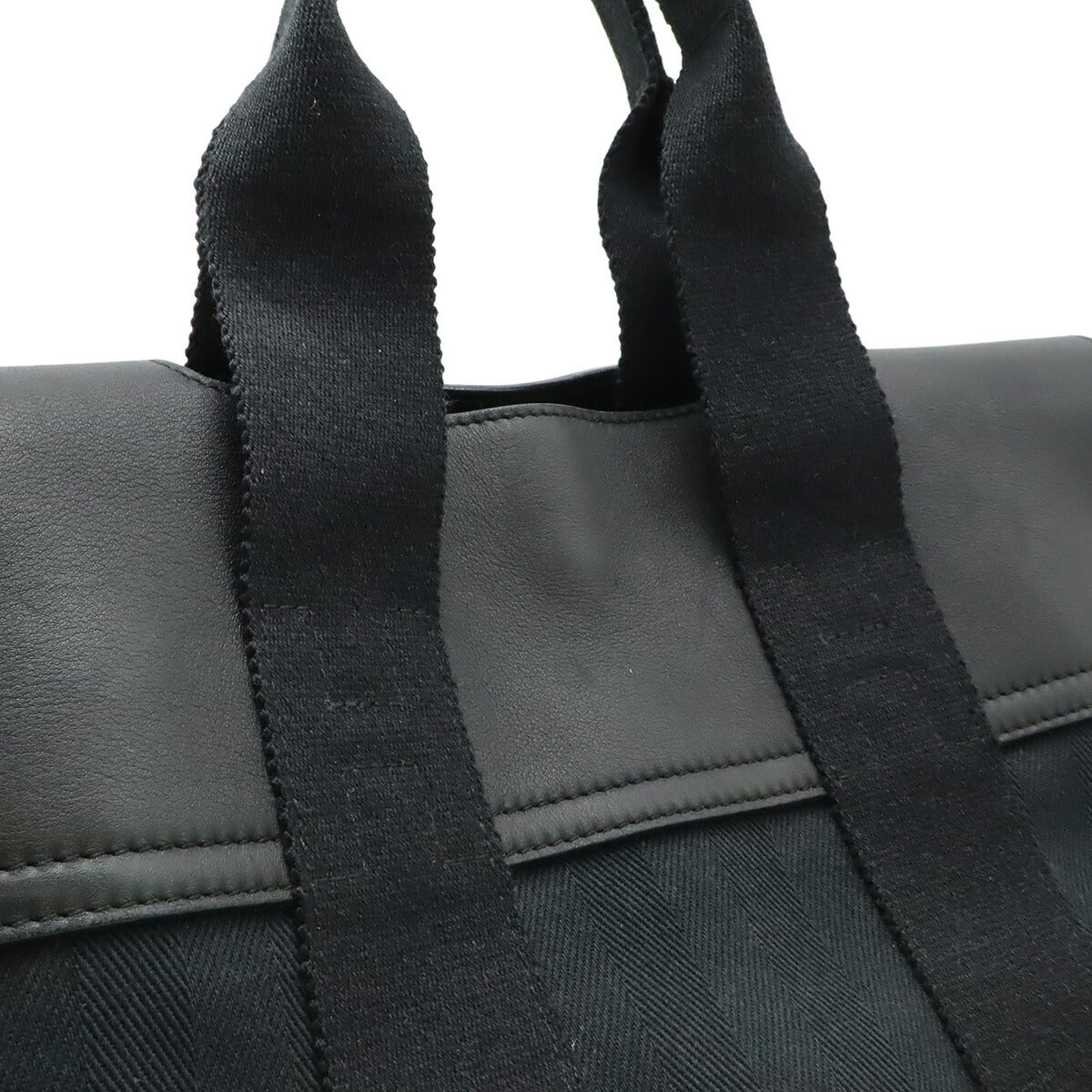 エルメス ヴァルパライソPM トワルシェブロン レザー ハンドバッグ
