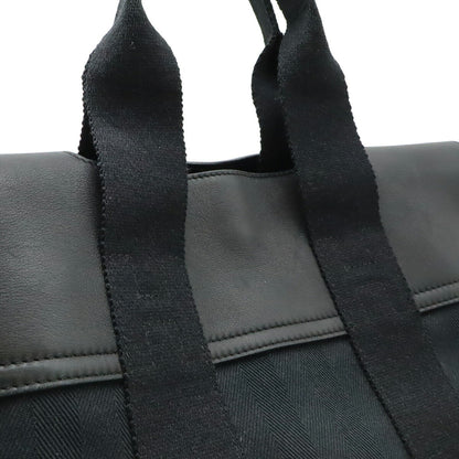 エルメス ヴァルパライソPM トワルシェブロン レザー ハンドバッグ