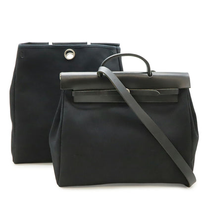 エルメス エールバッグMM トワルオフィシエ レザー ハンドバッグ