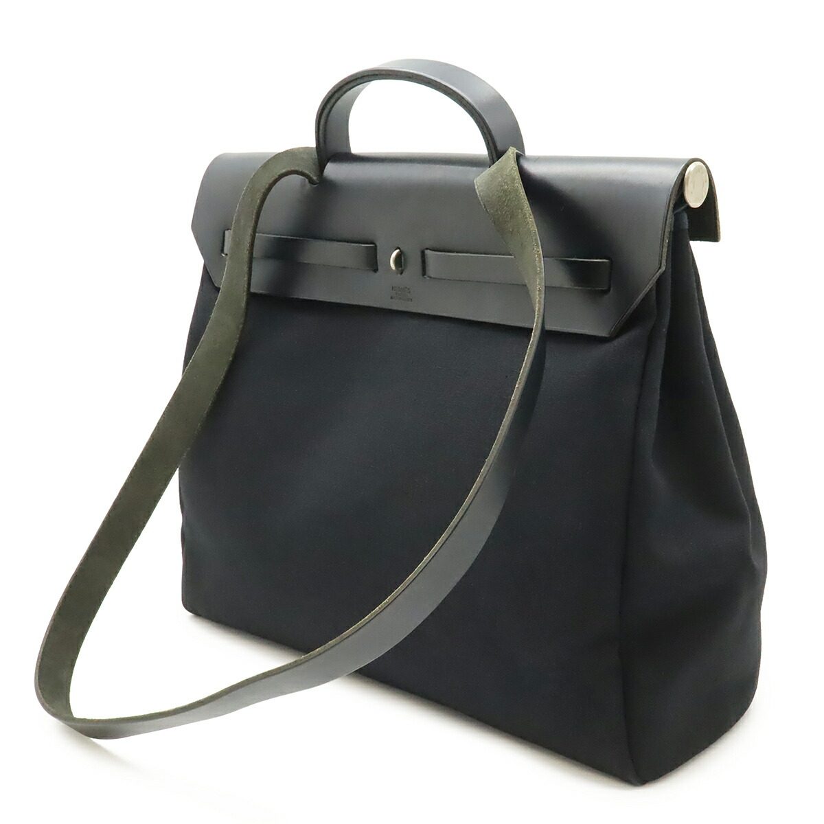 エルメス エールバッグMM トワルオフィシエ レザー ハンドバッグ