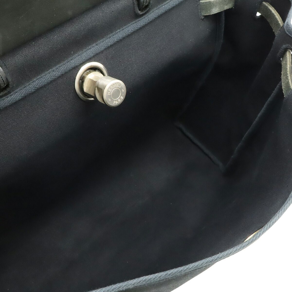 エルメス エールバッグMM トワルオフィシエ レザー ハンドバッグ
