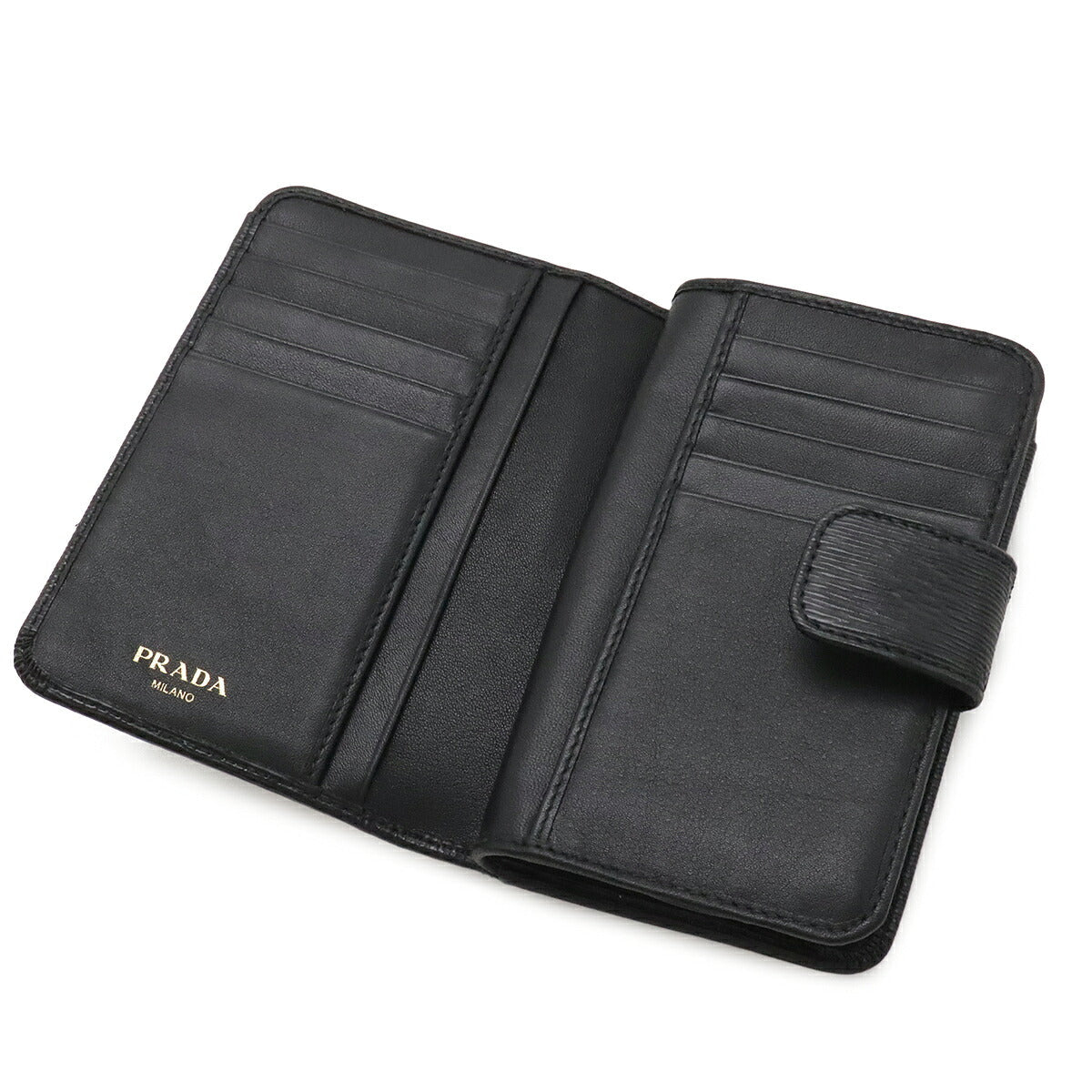 プラダ Vitello Move レザー二つ折り財布