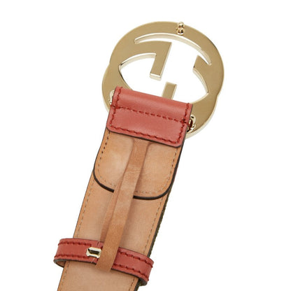 グッチ インターロッキングG レザー キャンバス ベルト