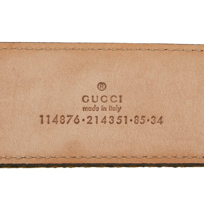 グッチ インターロッキングG レザー キャンバス ベルト