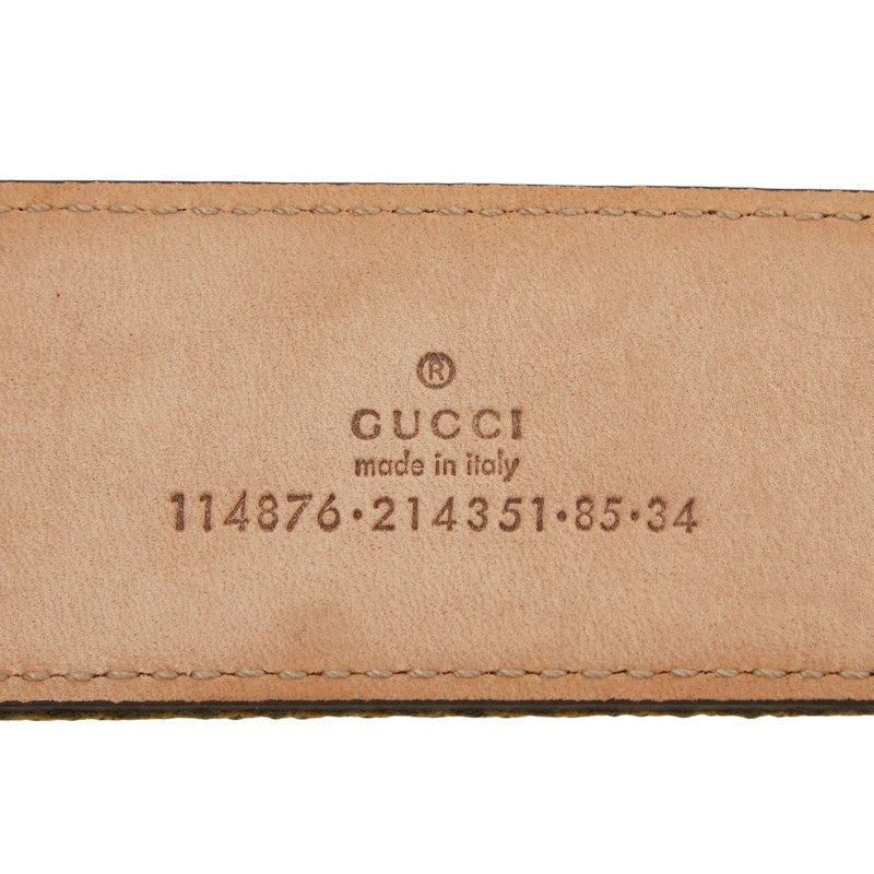 グッチ インターロッキングG レザー キャンバス ベルト