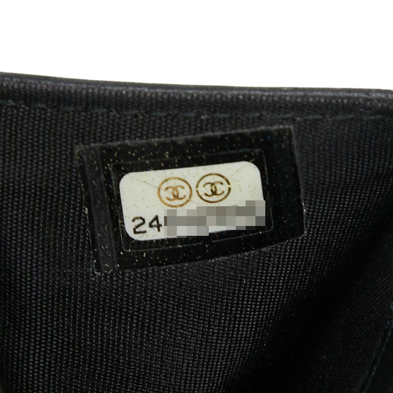 シャネル ボーイシャネル ラムスキン 三つ折り財布