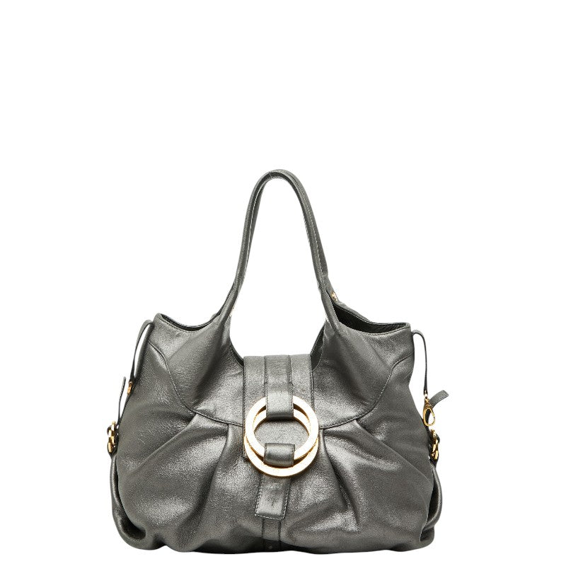 ブルガリ チャンドラ レザー ハンドバッグ