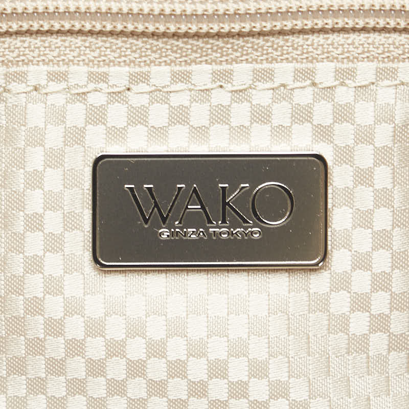ワコー 編み込みレザーエナメル2wayバッグ