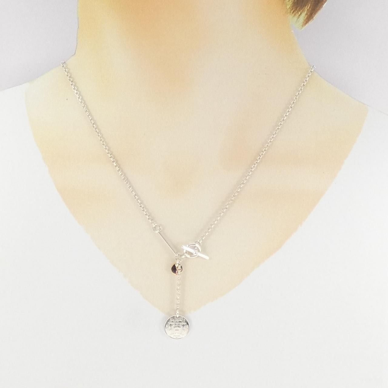 エルメス エクスリブリス 925シルバー 750ピンクゴールド ネックレス