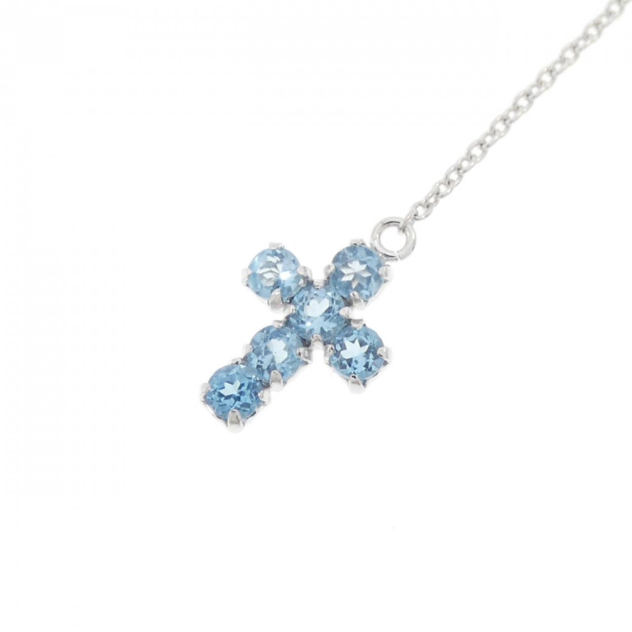 Au750 ブルー トパーズ ネックレス