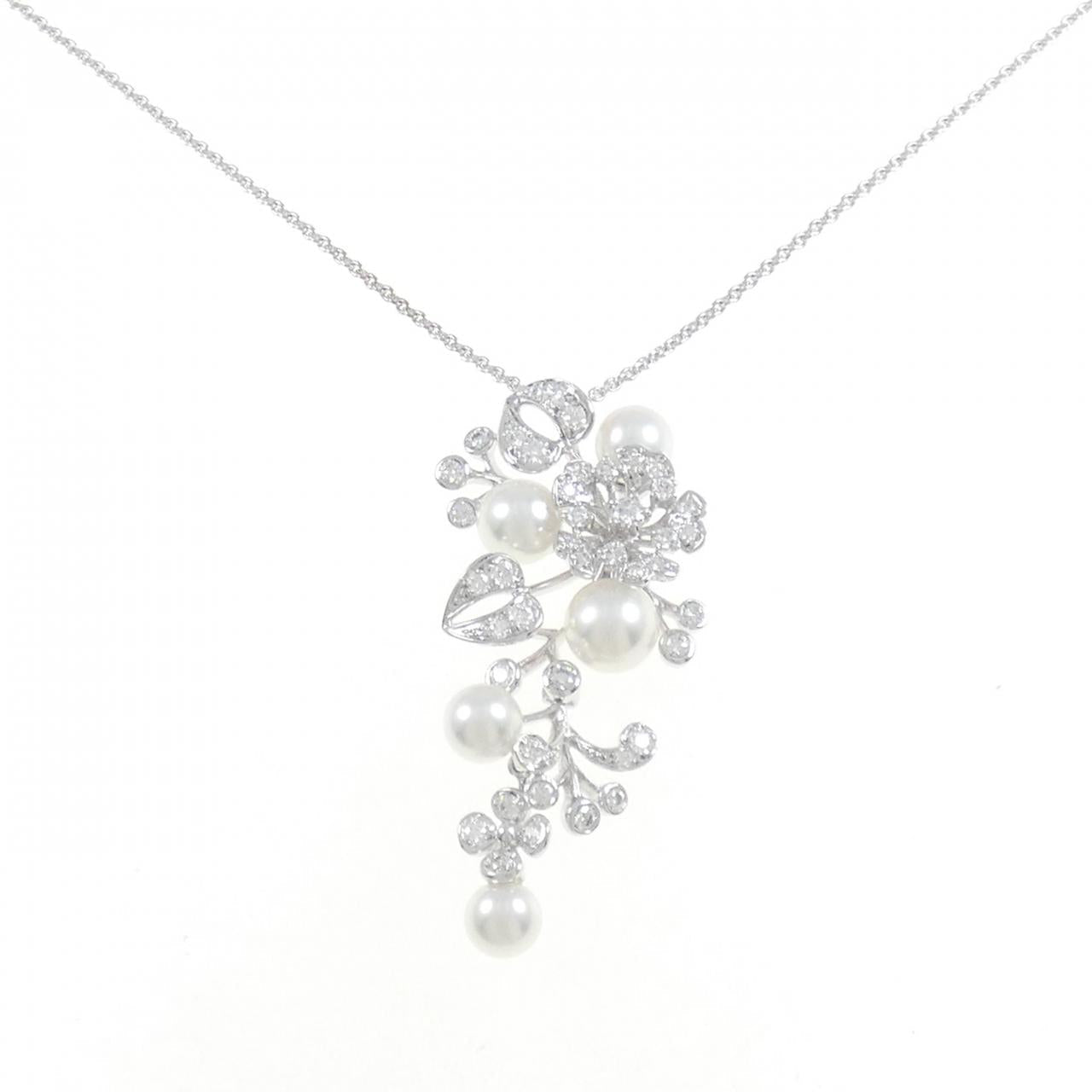 ミキモト ブルーム K18 ホワイト ゴールド ネックレス