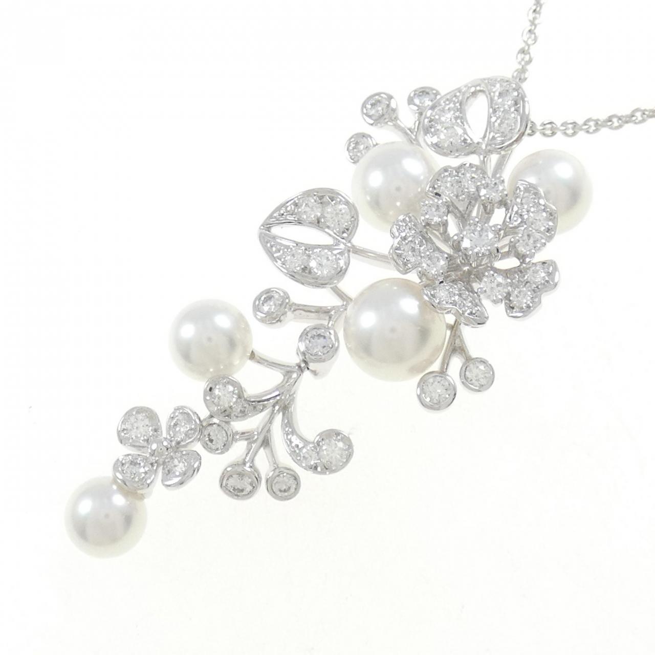 ミキモト ブルーム K18 ホワイト ゴールド ネックレス