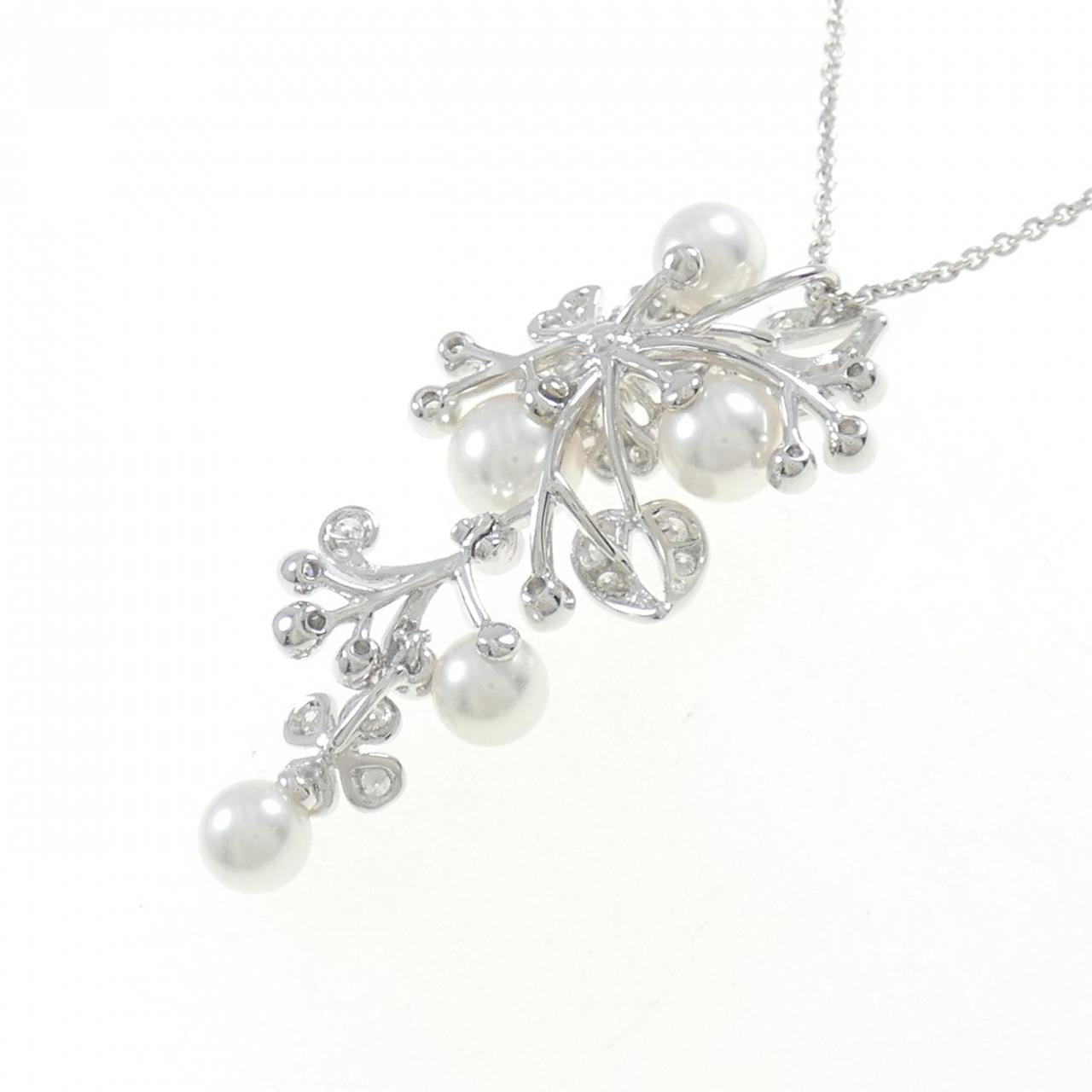 ミキモト ブルーム K18 ホワイト ゴールド ネックレス