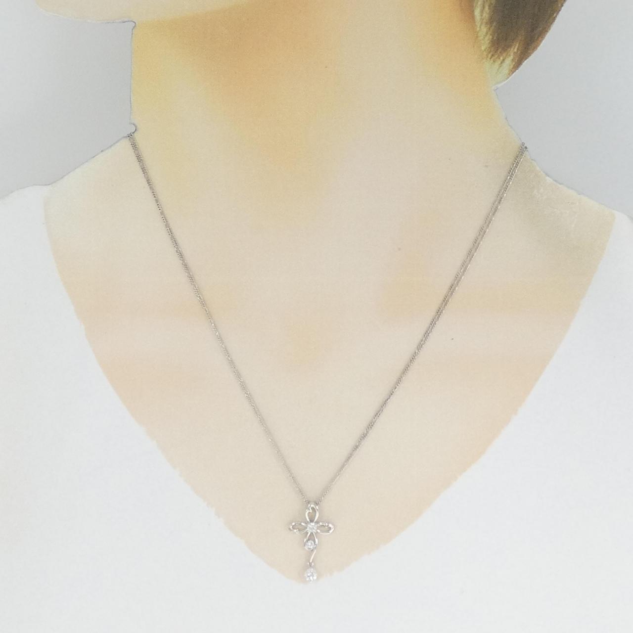 Pt K18WGダイヤモンドネックレス