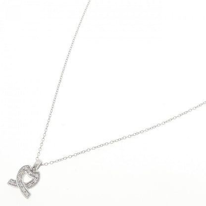 Au750 K18WG ハート キュービックジルコニア ネックレス