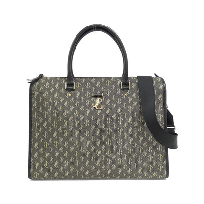 ジミーチュウ Webbed Top Handle JCロゴジャカード カーフ ハンドバッグ
