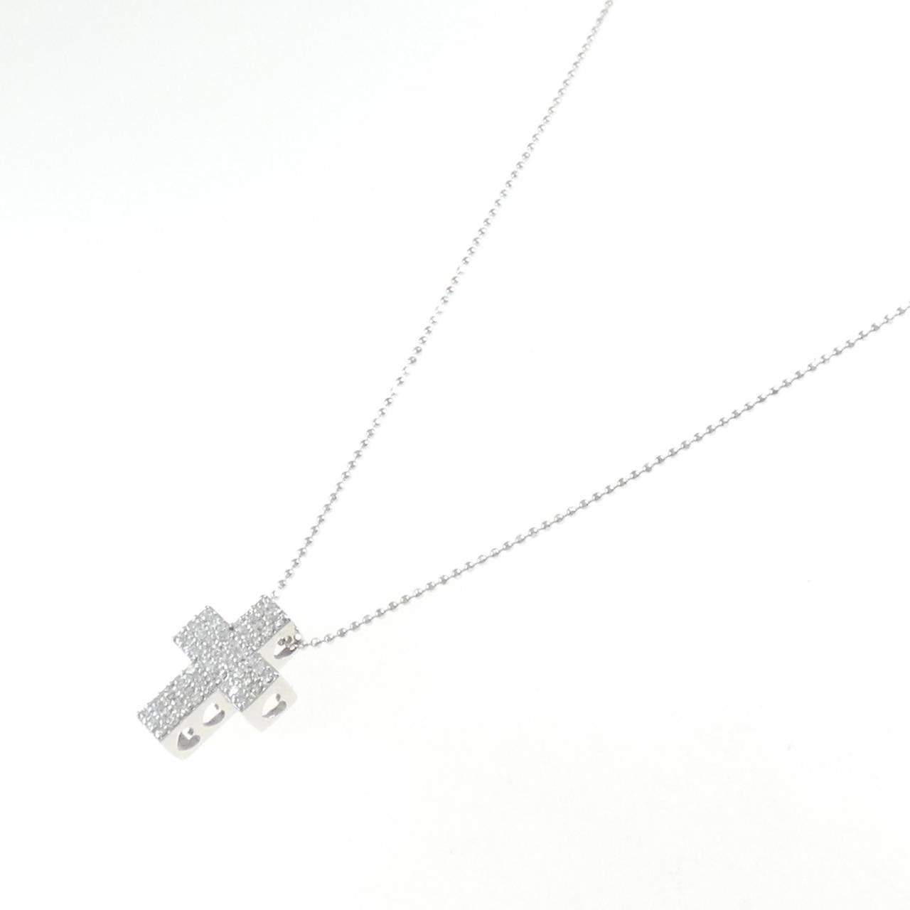 Ponte Vecchio クロス Au750 ダイヤモンド ネックレス