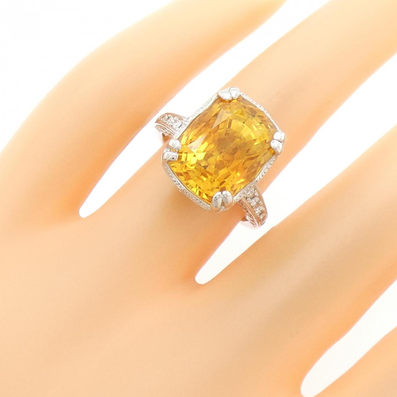 プラチナ950 18金ホワイトゴールド サファイア ダイヤモンド リング