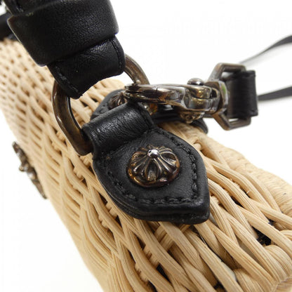 クロムハーツ DOLLY STRAW ラフィアレザーショルダーバッグ