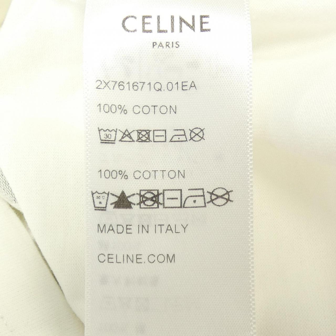 セリーヌ Celine Print クロップド コットンTシャツ
