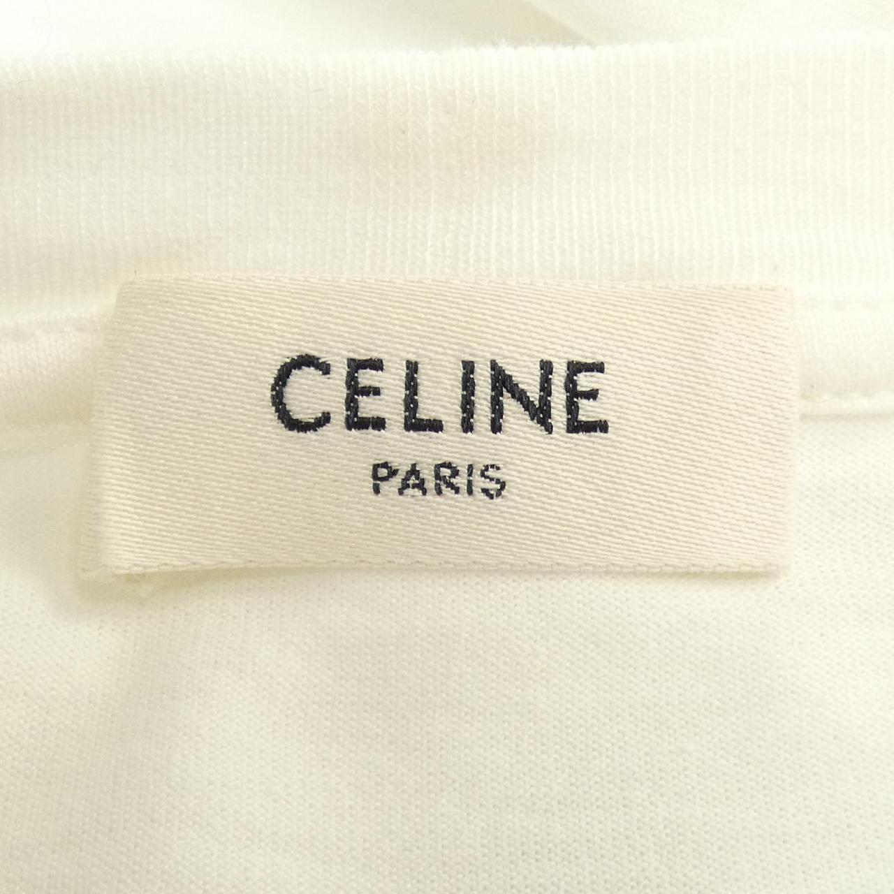 セリーヌ Celine Print クロップド コットンTシャツ