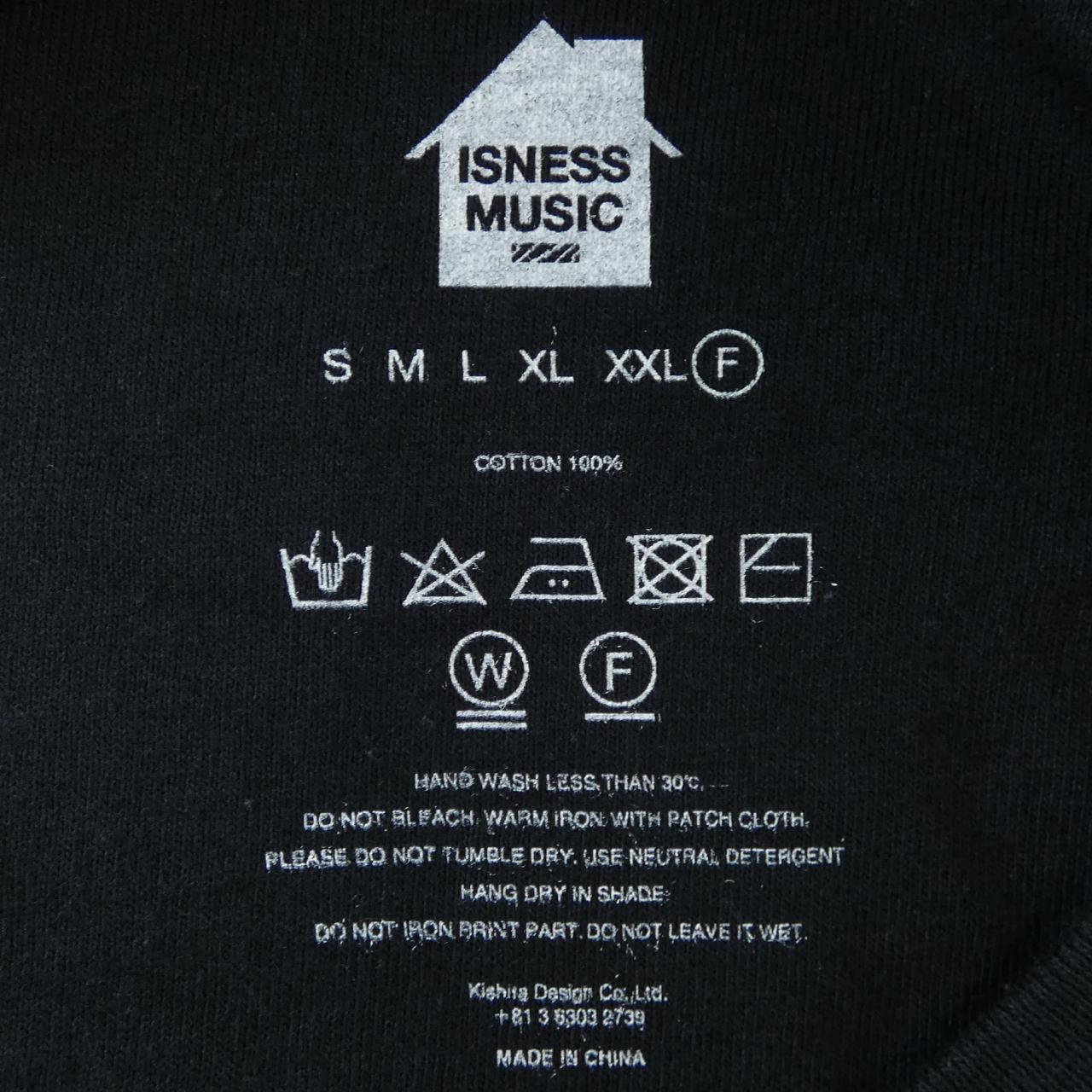 ISNESS MUSIC コットンTシャツ