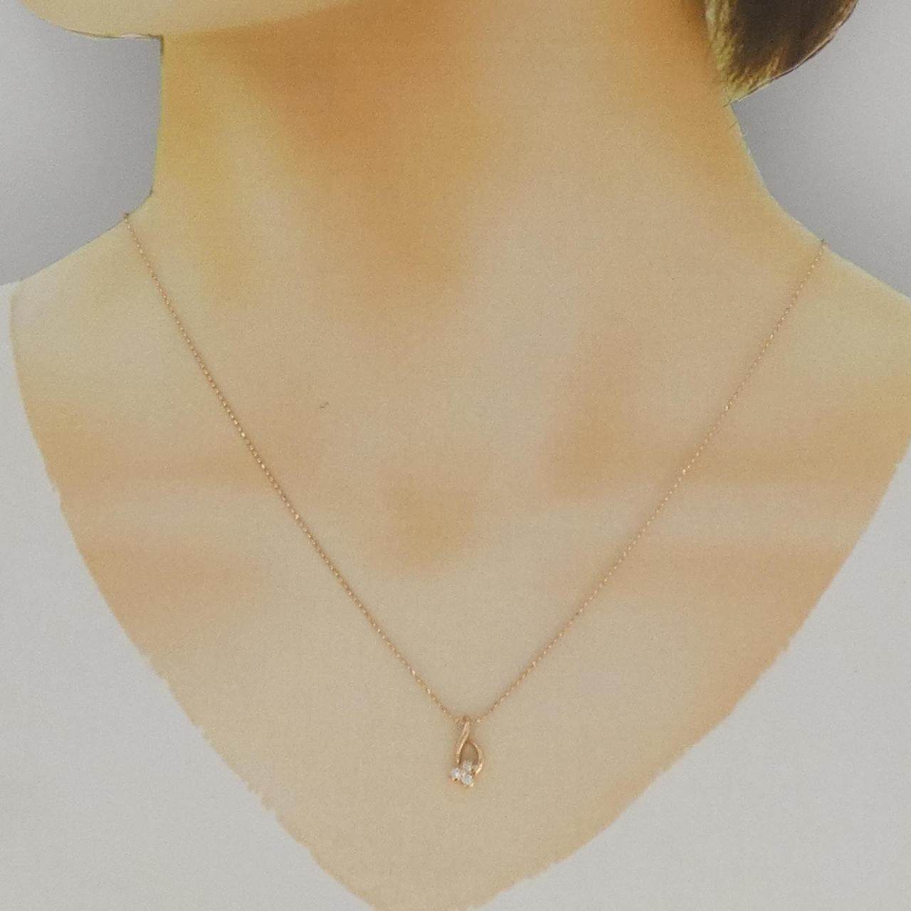 K10ピンクゴールドダイヤモンドネックレス