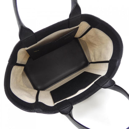 Valextra リニア ファブリック カーフスキン キャンバス トートバッグ