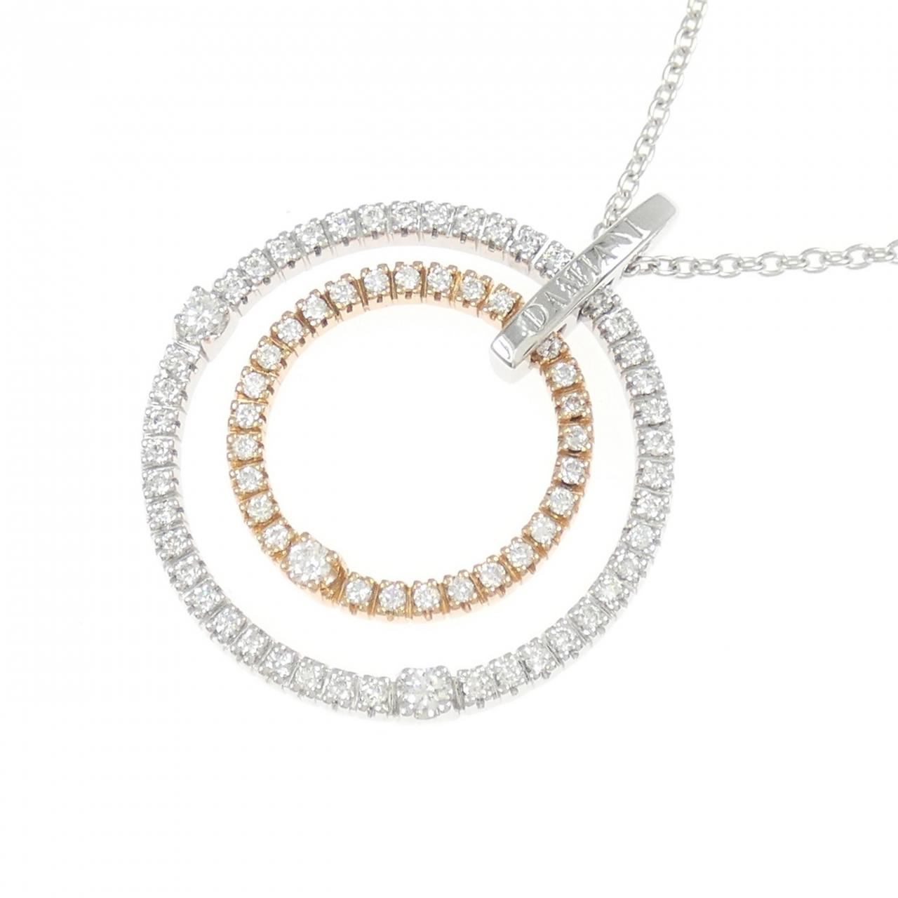 Damiani Circles 750 ホワイト/ピンク ゴールド ネックレス