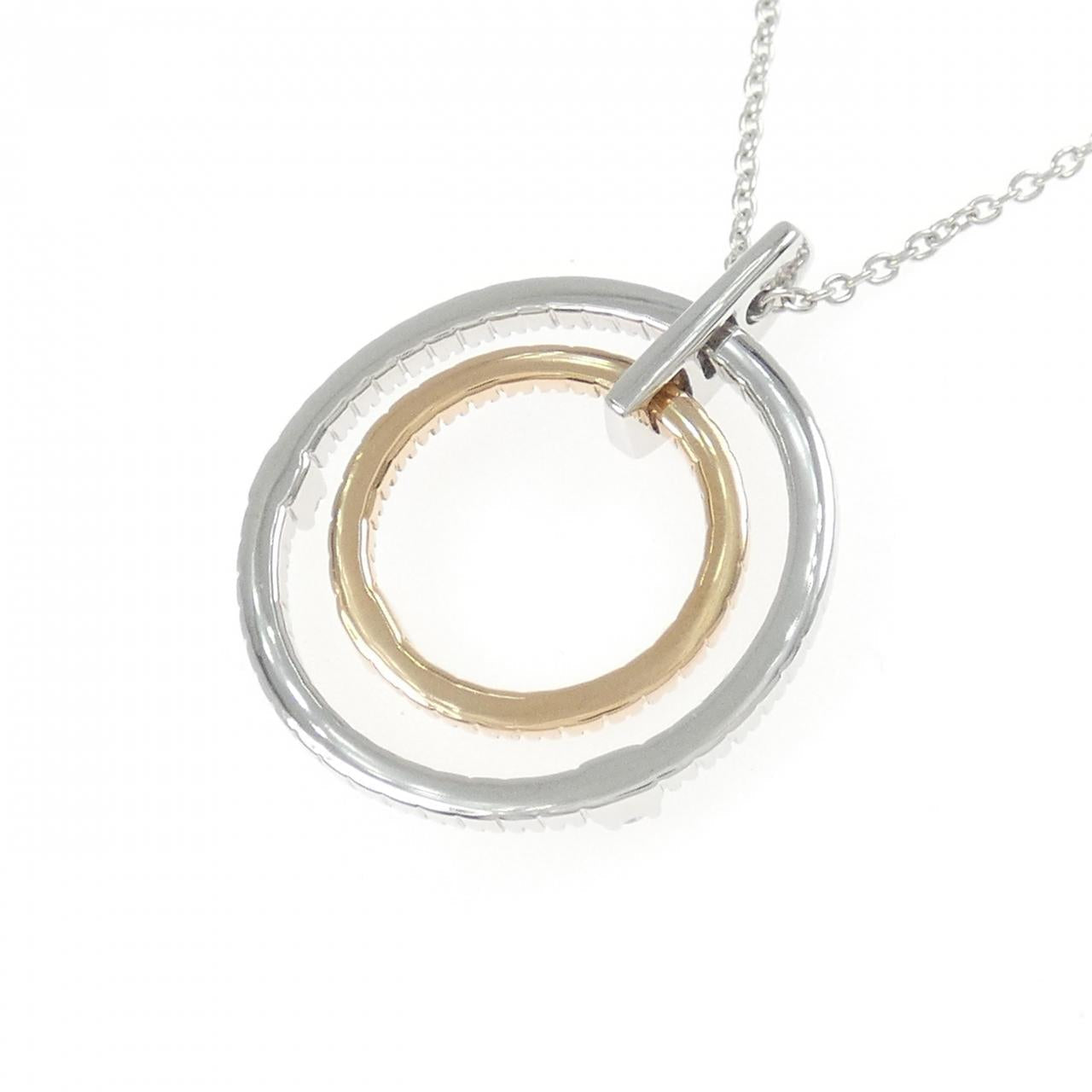 Damiani Circles 750 ホワイト/ピンク ゴールド ネックレス