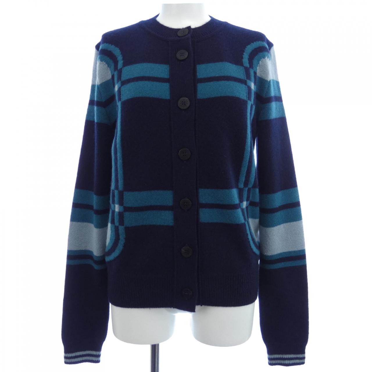 エルメス BRIDES DE GALA TARTAN カシミヤカーディガン