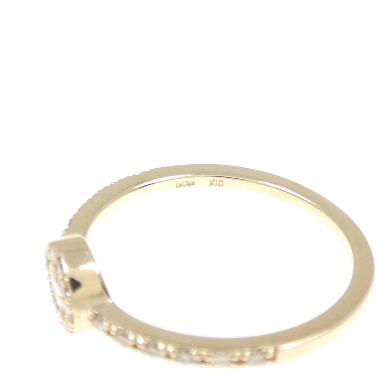 ココシュニック K10 イエロー ゴールド ホワイト サファイア ダイヤモンド リング