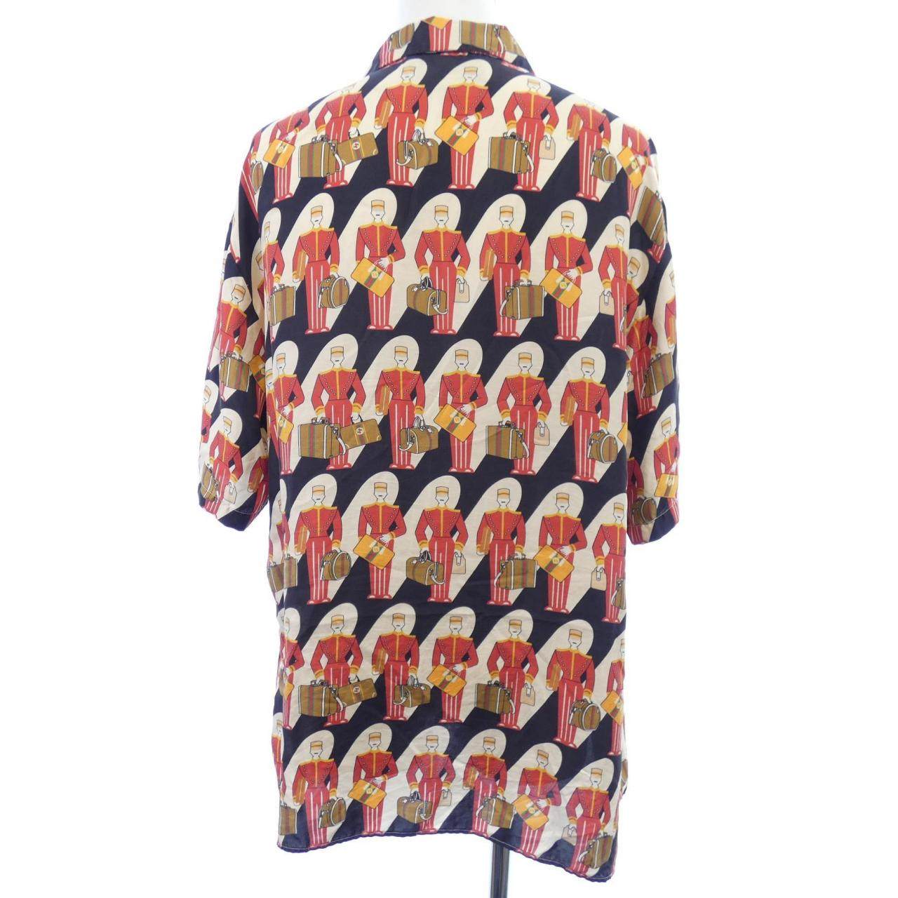 グッチ シルク半袖シャツ