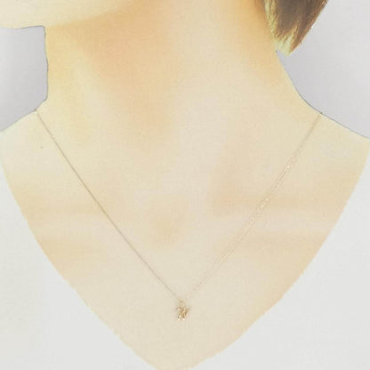 K10イエローゴールドイニシャルWダイヤモンドネックレス