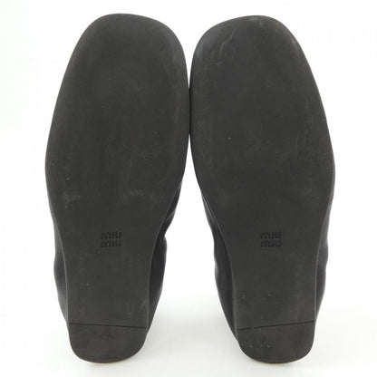 ミュウミュウ ギャザー ナッパ レザー ローファー