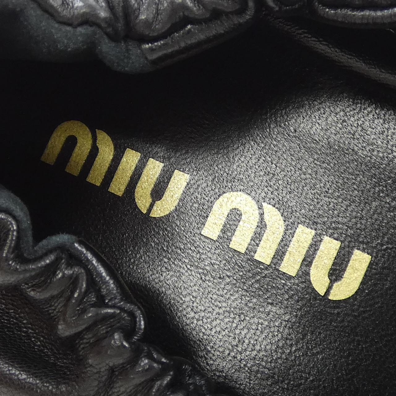 ミュウミュウ ギャザー ナッパ レザー ローファー