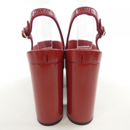 シャネル G45016B13070 クランプルドパテントラムスキン サンダル