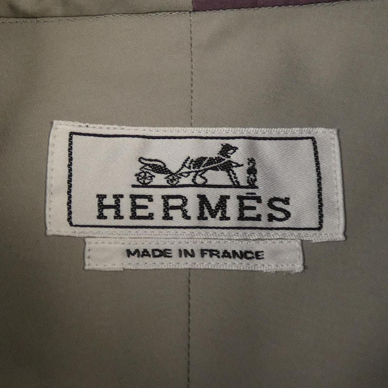 エルメス ボクシーカットダブルハイカラー コットンシャツ