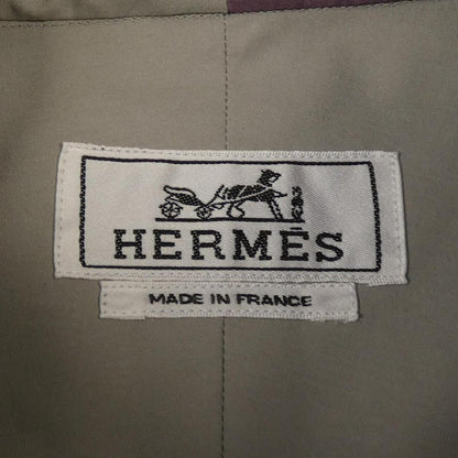 エルメス ボクシーカットダブルハイカラー コットンシャツ