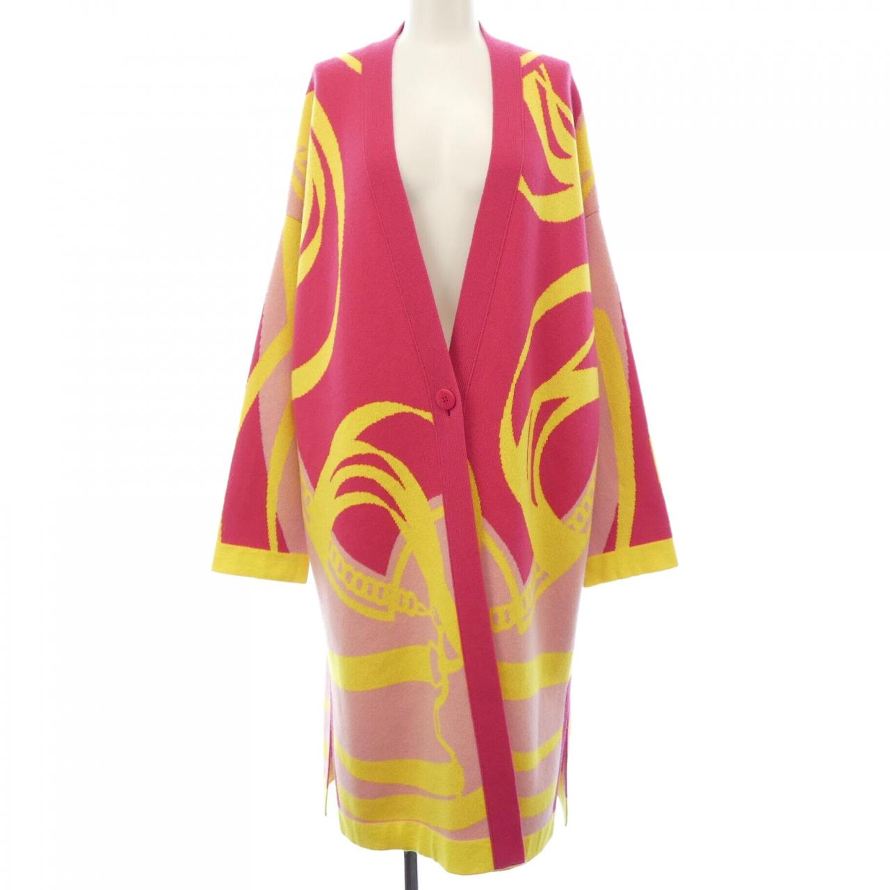 エルメス LA PROMENADE DU MATIN34 カシミヤ ロングカーディガン