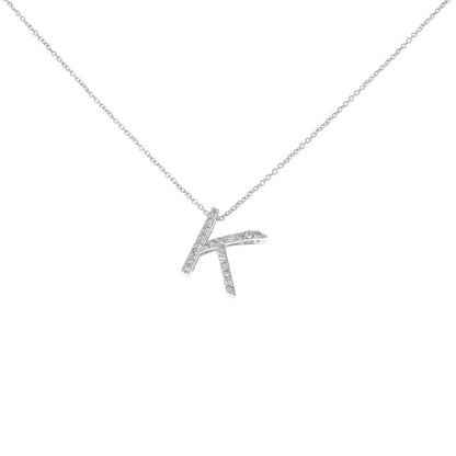 K18WG ダイヤモンド イニシャルK ネックレス