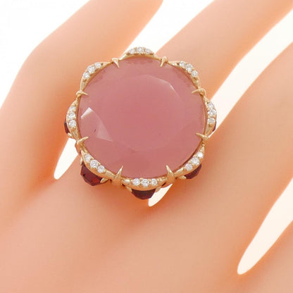 ポンテヴェキオ Au750ピンクゴールド カラーストーン リング