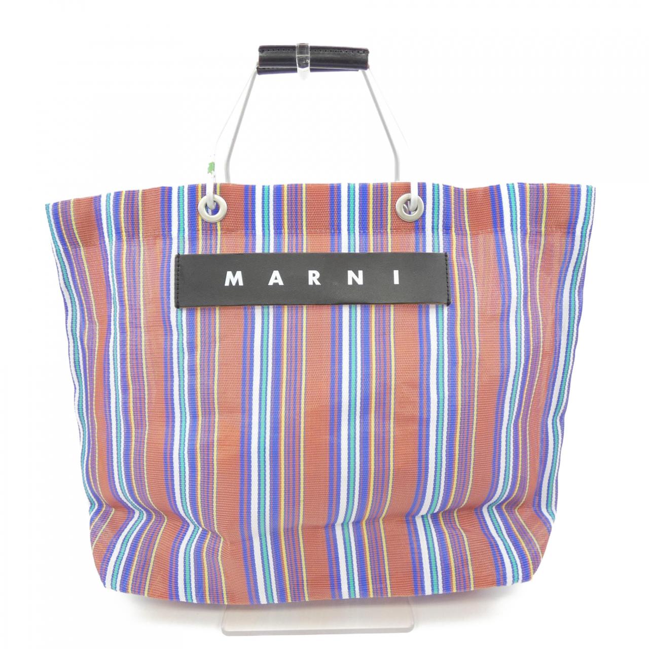 マルニ MARNI MARKET ストライプキャンバストートバッグ