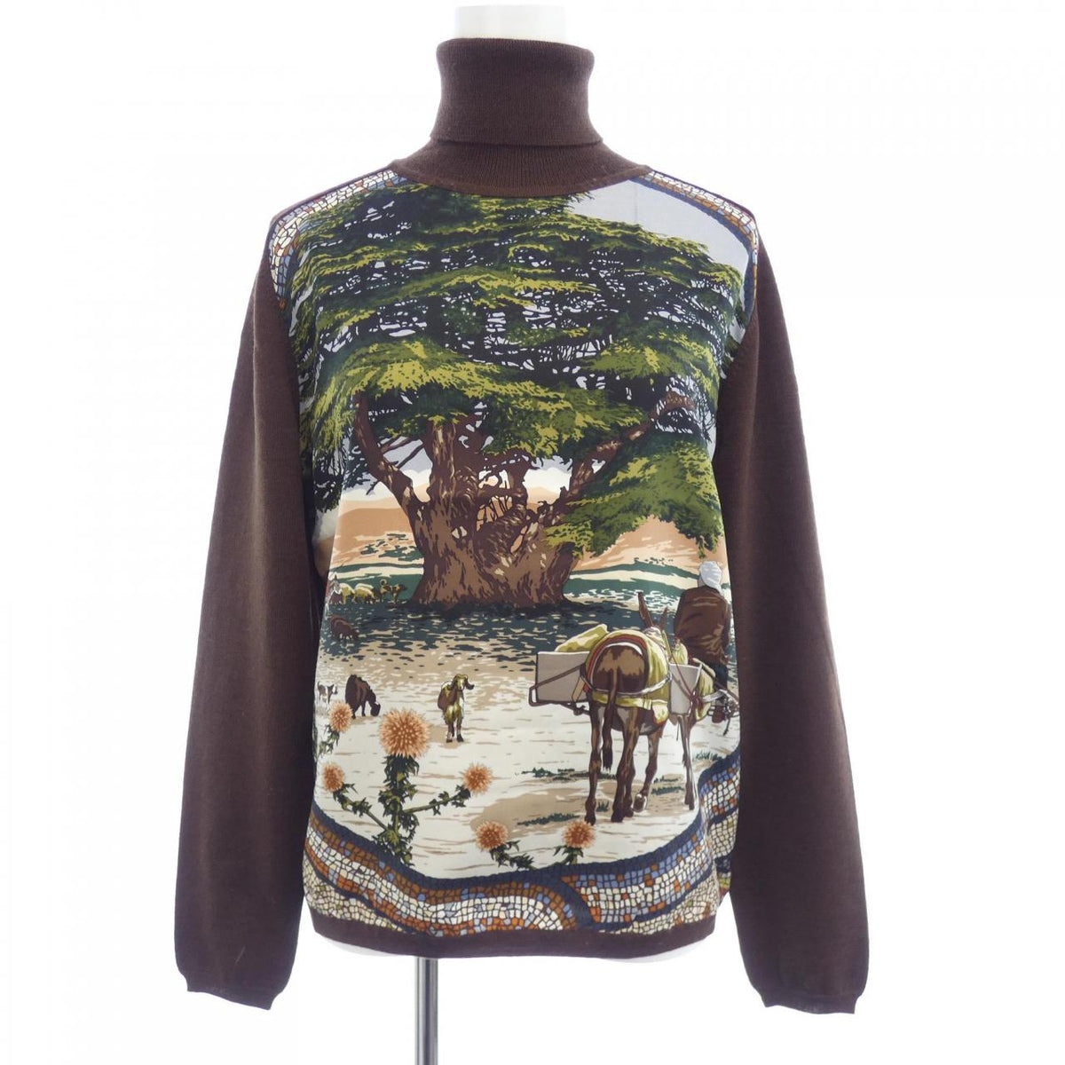 エルメス SOUS LE CEDRE シルク ウールニット40