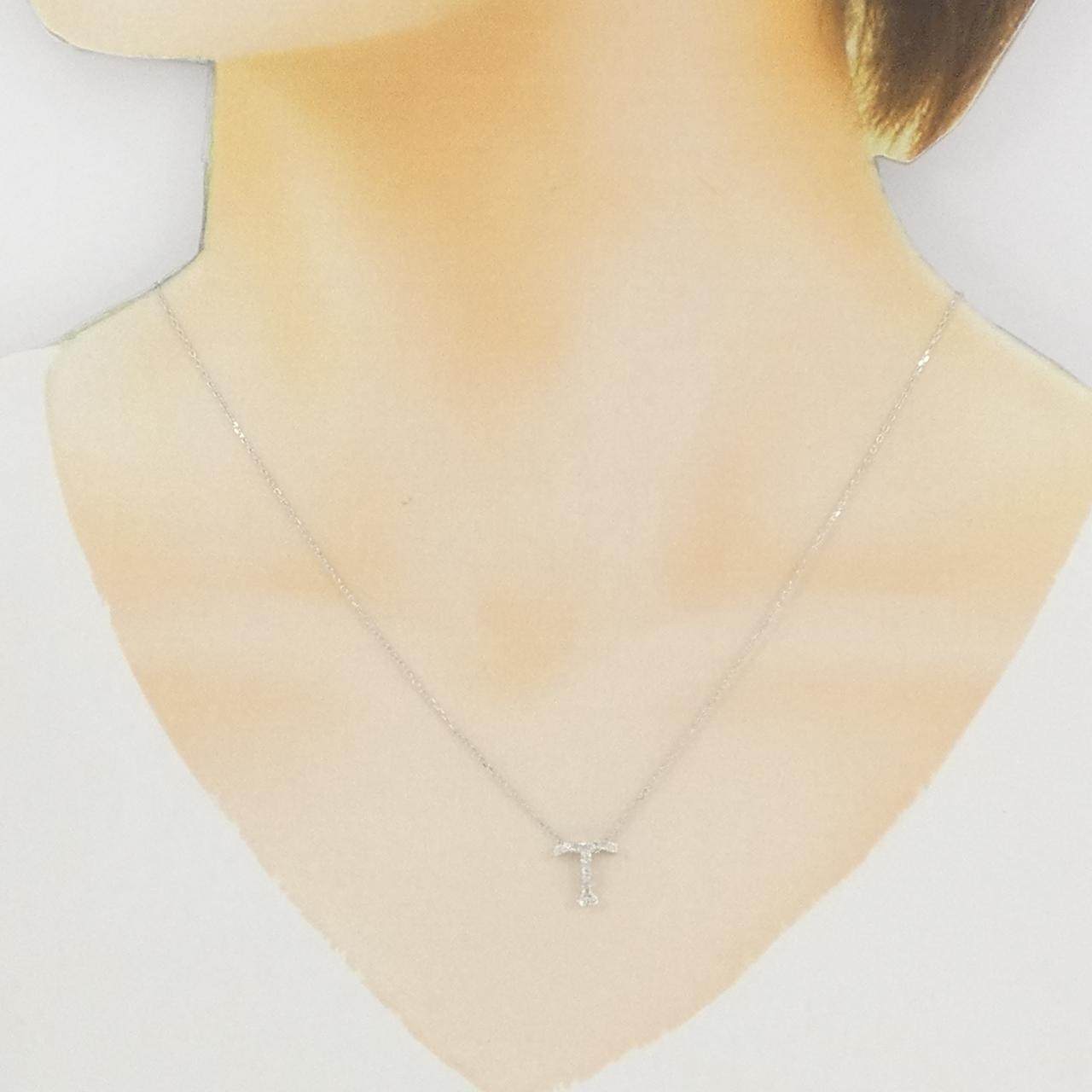 Au750ダイヤモンドイニシャルTネックレス