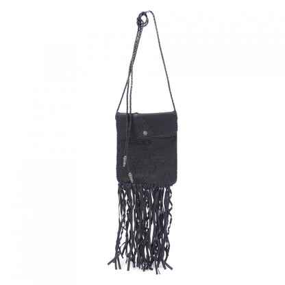 クロムハーツ FLAT HIPPIE W/FRINGE レザーショルダーバッグ