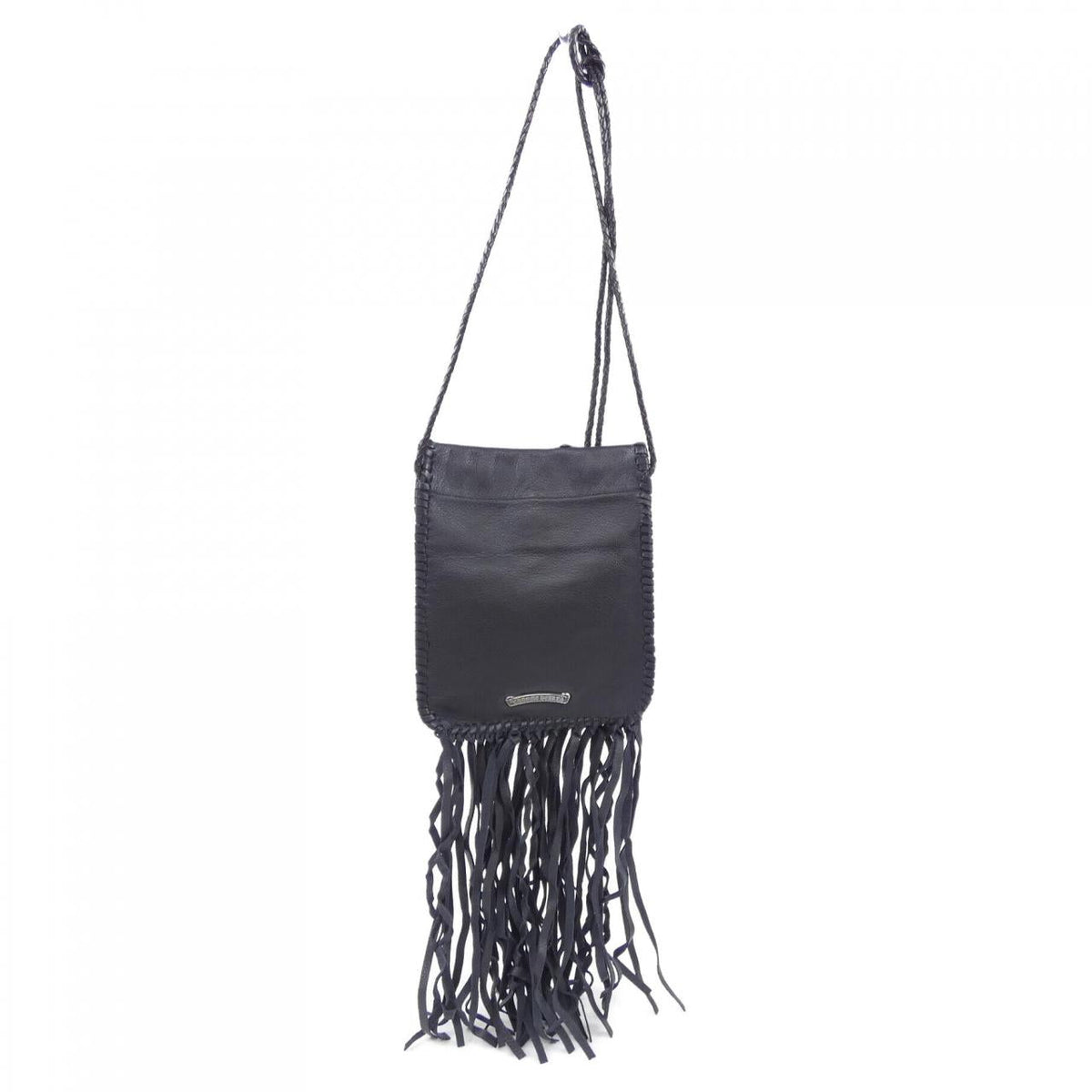 クロムハーツ FLAT HIPPIE W/FRINGE レザーショルダーバッグ