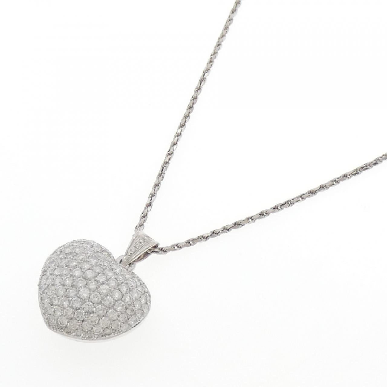 750WG ダイヤモンド ハートネックレス 5.00CT