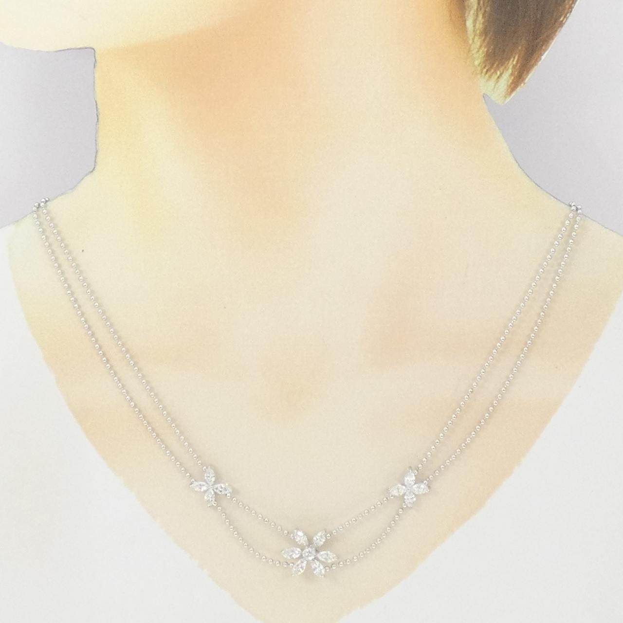 750WGダイヤモンドネックレス