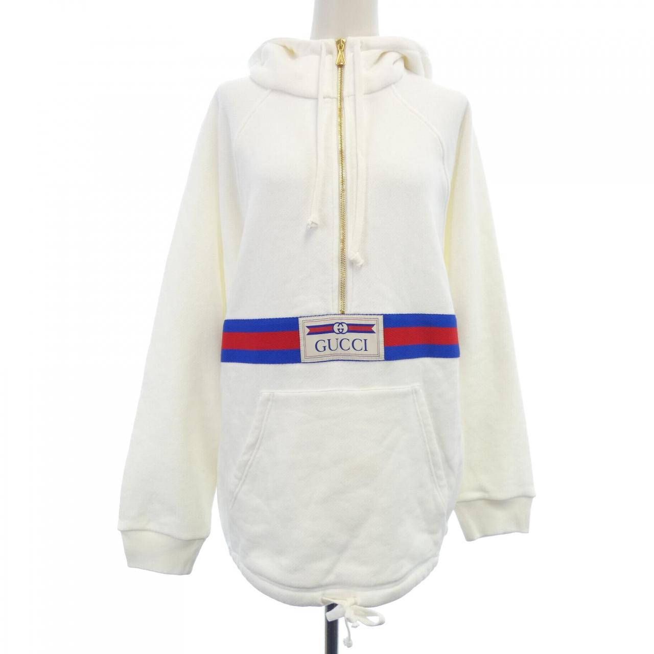 グッチ Sweatshirt With Web And GUCCI Label コットンスウェットシャツ